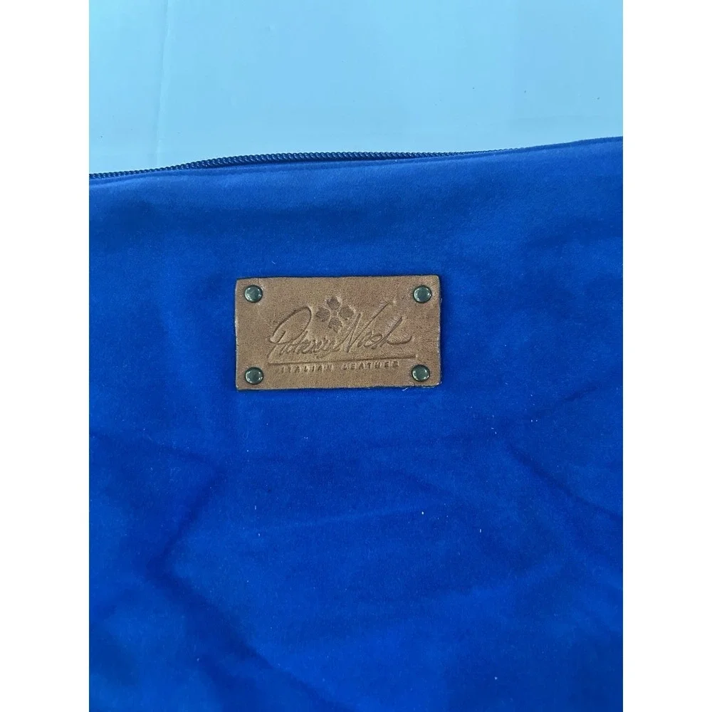 Patricia Nash Italian Leather‎ Cobalt Blue Pouch Wallet Matches Snake Print Tote